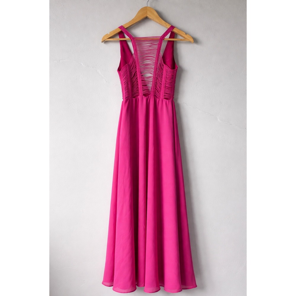 Marciano Arissa Pink V-Neck Caged Back Gown Size 8 - Picture 3 of 7